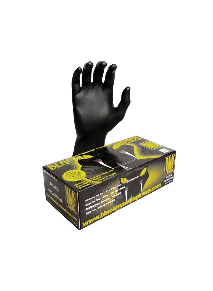 Gants jetables nitrile noir taille S