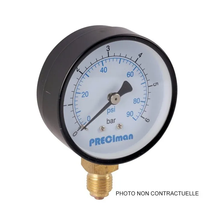 Manomètre 25 bar dia 100 acier