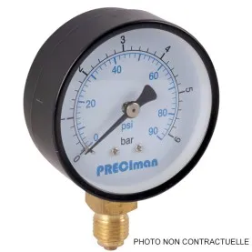 Manomètre 40 bar dia 100 acier