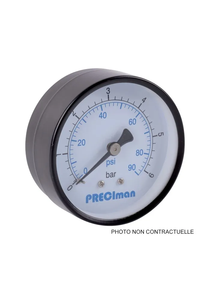 Manomètre 10 bar dia 50 acier