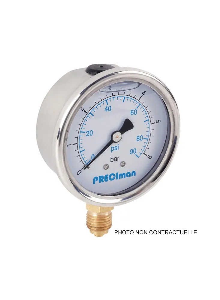 Manomètre  4 bar dia 50mm inox