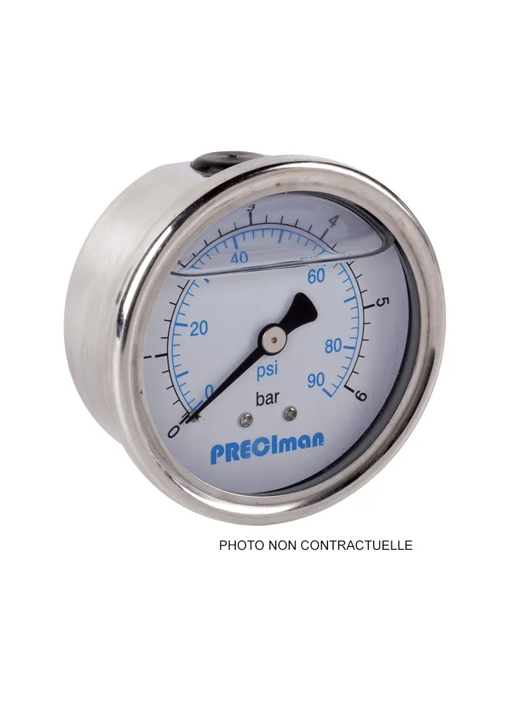 Manomètre  16 bar dia 50mm inox