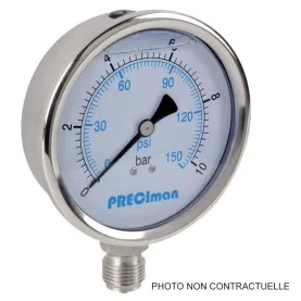 Manomètre  400 bar dia 63mm inox