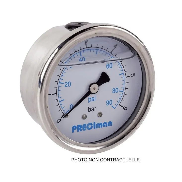 Manomètre  1,6 bar dia 63mm inox