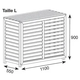 Cache clim acier L gris
