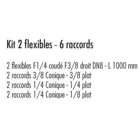 Kit 2 flexibles + 6 raccords fioul